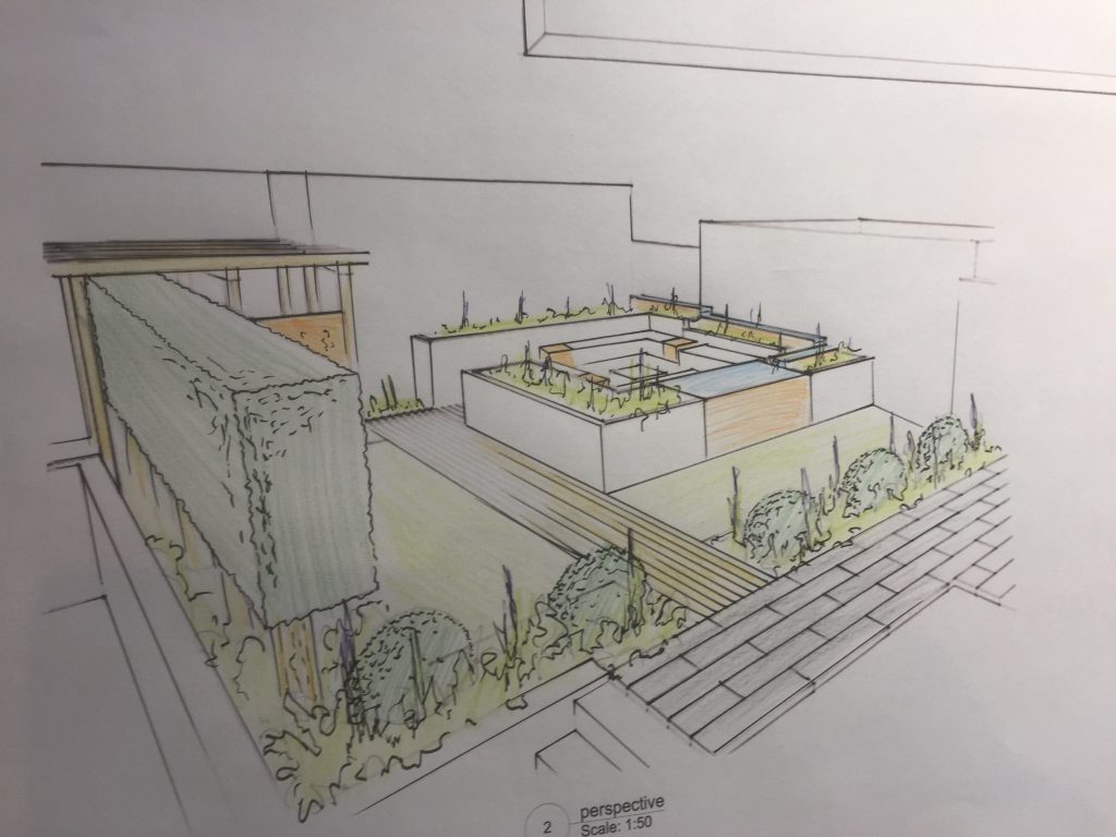 Edward Grimes Garden Design Gardener Broadclyst, Exeter in Devon - Sketch Plan of design-min