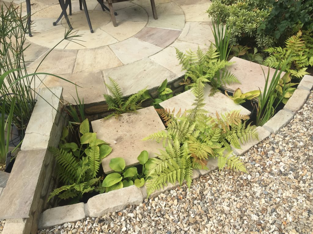 Edward Grimes Garden Design Gardener Okehampton in Devon - Patio feature with plants