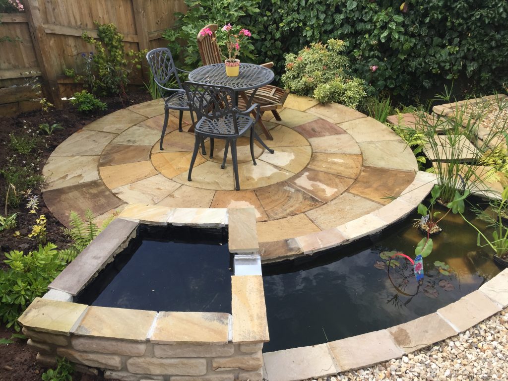 Edward Grimes Garden Design Gardener Okehampton in Devon - Patio with water feature