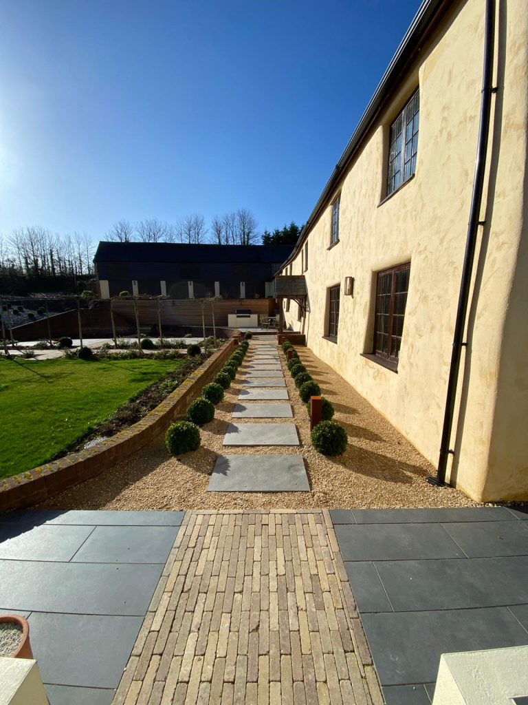 Edward Grimes Garden Designer - Garden in Silverton, Exeter in Devon - House & Path from Garden