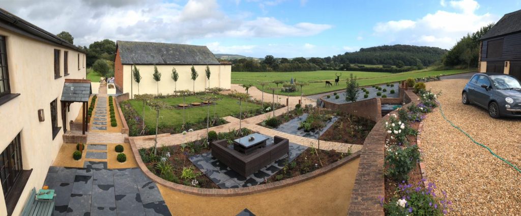 Edward Grimes Garden Designer - Garden in Silverton, Exeter in Devon - Panorma of garden